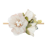 Peral  Baby Headbands Flower For Girls Handmade Bundle Nylon Elastic  Hair Band Baby Hairband Headdress Newborn Hair Accessories