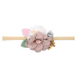 Peral  Baby Headbands Flower For Girls Handmade Bundle Nylon Elastic  Hair Band Baby Hairband Headdress Newborn Hair Accessories