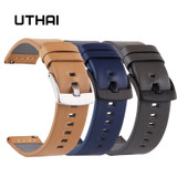UTHAI Z26 Genuine leather Watchbands 18 20 22 24mm For Samsung  Watch 46mm 44mm 42mm 40mm Strap For Huawei Watch For moto360 II