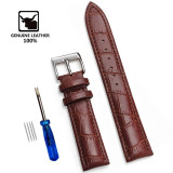 Soft Wrist Belt Bracelet Comfortable Genuine Leather Watch Strap 12/14/16/18/20/22/24 mm Watch Pin buckle Band  + Tool