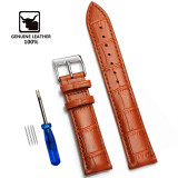 Soft Wrist Belt Bracelet Comfortable Genuine Leather Watch Strap 12/14/16/18/20/22/24 mm Watch Pin buckle Band  + Tool