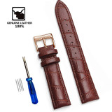 Soft Wrist Belt Bracelet Comfortable Genuine Leather Watch Strap 12/14/16/18/20/22/24 mm Watch Pin buckle Band  + Tool