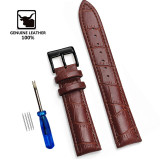 Soft Wrist Belt Bracelet Comfortable Genuine Leather Watch Strap 12/14/16/18/20/22/24 mm Watch Pin buckle Band  + Tool