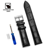 Soft Wrist Belt Bracelet Comfortable Genuine Leather Watch Strap 12/14/16/18/20/22/24 mm Watch Pin buckle Band  + Tool
