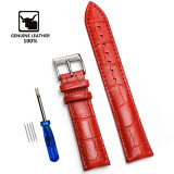Soft Wrist Belt Bracelet Comfortable Genuine Leather Watch Strap 12/14/16/18/20/22/24 mm Watch Pin buckle Band  + Tool