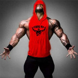 Brand Gym Clothing Fitness Men Cotton Tanktop with hooded Mens Bodybuilding Stringers Tank Tops workout Singlet Sleeveless Shirt