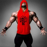 Brand Gym Clothing Fitness Men Cotton Tanktop with hooded Mens Bodybuilding Stringers Tank Tops workout Singlet Sleeveless Shirt