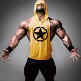 Brand Gym Clothing Fitness Men Cotton Tanktop with hooded Mens Bodybuilding Stringers Tank Tops workout Singlet Sleeveless Shirt