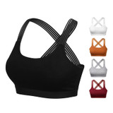 Cross Back Yoga Bra Padded Push up Sports Bras