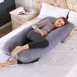 Upgraded Pregnancy Pillow Full Filling Cotton Pregnant Pillow Cushion Long U Shape Maternity Plillow For Pregnant Women Sleeping