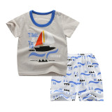 2019 Summer Boy Set Cartoon Cute Cotton Male Baby Set Toddler Boys Clothing Set Girls Boutique Outfits Toddler Boy Clothes