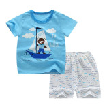 2019 Summer Boy Set Cartoon Cute Cotton Male Baby Set Toddler Boys Clothing Set Girls Boutique Outfits Toddler Boy Clothes