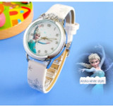 Elsa Watch Girls Elsa Princess Kids Watches Leather Strap Cute Children's Cartoon Wristwatches Gifts for Kids Girl watches