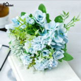 Meldel Artificial Peony Flowers Silk Bouquet for Wedding Decoration Small Fake Rose Flowers Home Decor DIY Faux Rose Peony Flore