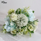 Meldel Artificial Peony Flowers Silk Bouquet for Wedding Decoration Small Fake Rose Flowers Home Decor DIY Faux Rose Peony Flore