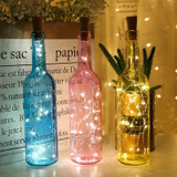 Battery Powered Garland Wine Bottle Lights with Cork 2M 20 LED Copper Wire Colorful Fairy Lights String for Party Wedding Decor