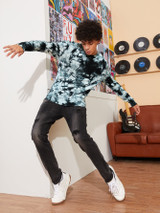 Men Tie Dye Crew Neck Sweater