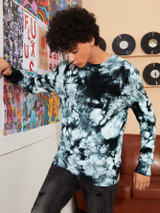 Men Tie Dye Crew Neck Sweater