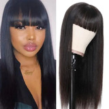Straight Human Hair Wigs With Bangs