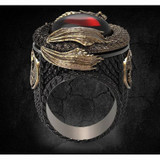 Classic Men Red Crystal Stainless Dragon Ring