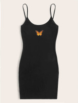 Butterfly Graphic Bodycon Mini Dress