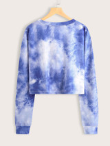 Tie Dye Print Crop Sweatshirt