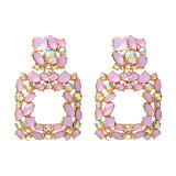 Hanging Colorful Crystals Dangle Drop Earrings