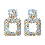 Hanging Colorful Crystals Dangle Drop Earrings