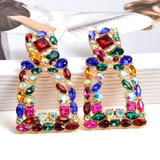 Hanging Colorful Crystals Dangle Drop Earrings