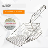 Metal Cat Litter Scoop Hollow Pet Cat Toilet Scooper with Long Handle
