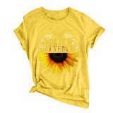 Sunflower Short Sleeves O-Neck Loose T-Shirt