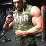 Bodybuilding Fitness Hooded Tank Top