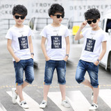 Boys Short Sleeve T Shirt and Jean Shorts