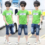 Boys Short Sleeve T Shirt and Jean Shorts
