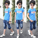 Boys Short Sleeve T Shirt and Jean Shorts