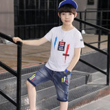 Boys Short Sleeve T Shirt and Jean Shorts