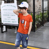Boys Short Sleeve T Shirt and Jean Shorts