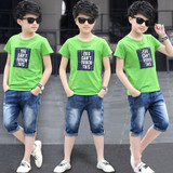 Boys Short Sleeve T Shirt and Jean Shorts