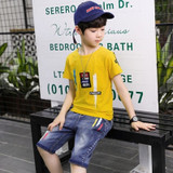 Boys Short Sleeve T Shirt and Jean Shorts