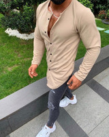 Single Breasted Long Sleeve T Shirt