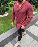 Single Breasted Long Sleeve T Shirt
