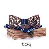 Wooden Bow Tie set and Handkerchief