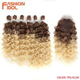 Deep Wave Bundles With Closure Synthetic Hair