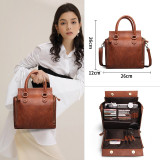 Leather Organizer Shoulder Crossbody Bag