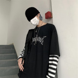 Patchwork Striped Women T-shirt