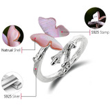 Real 925 Sterling Silver Butterfly Ring