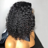 Curly Lace Front Wig With Bangs Short Bob
