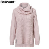 Turtleneck loose knitted sweater