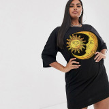 Plus Size Three Quarter Sleeve Dress