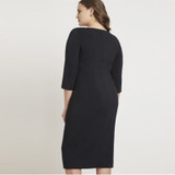 Asymmetry V-neck Long Sleeve Midi Dresses